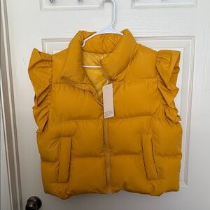 Yellow Ruffled Women's Vest